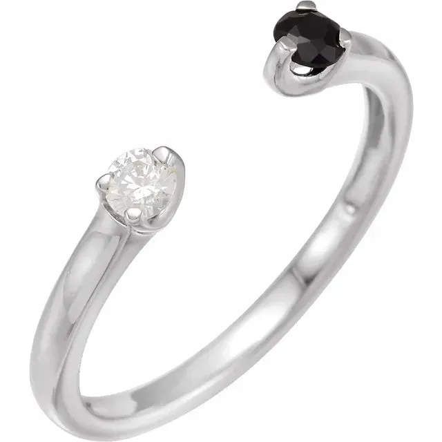 Diamond and Onxy Cuff Ring