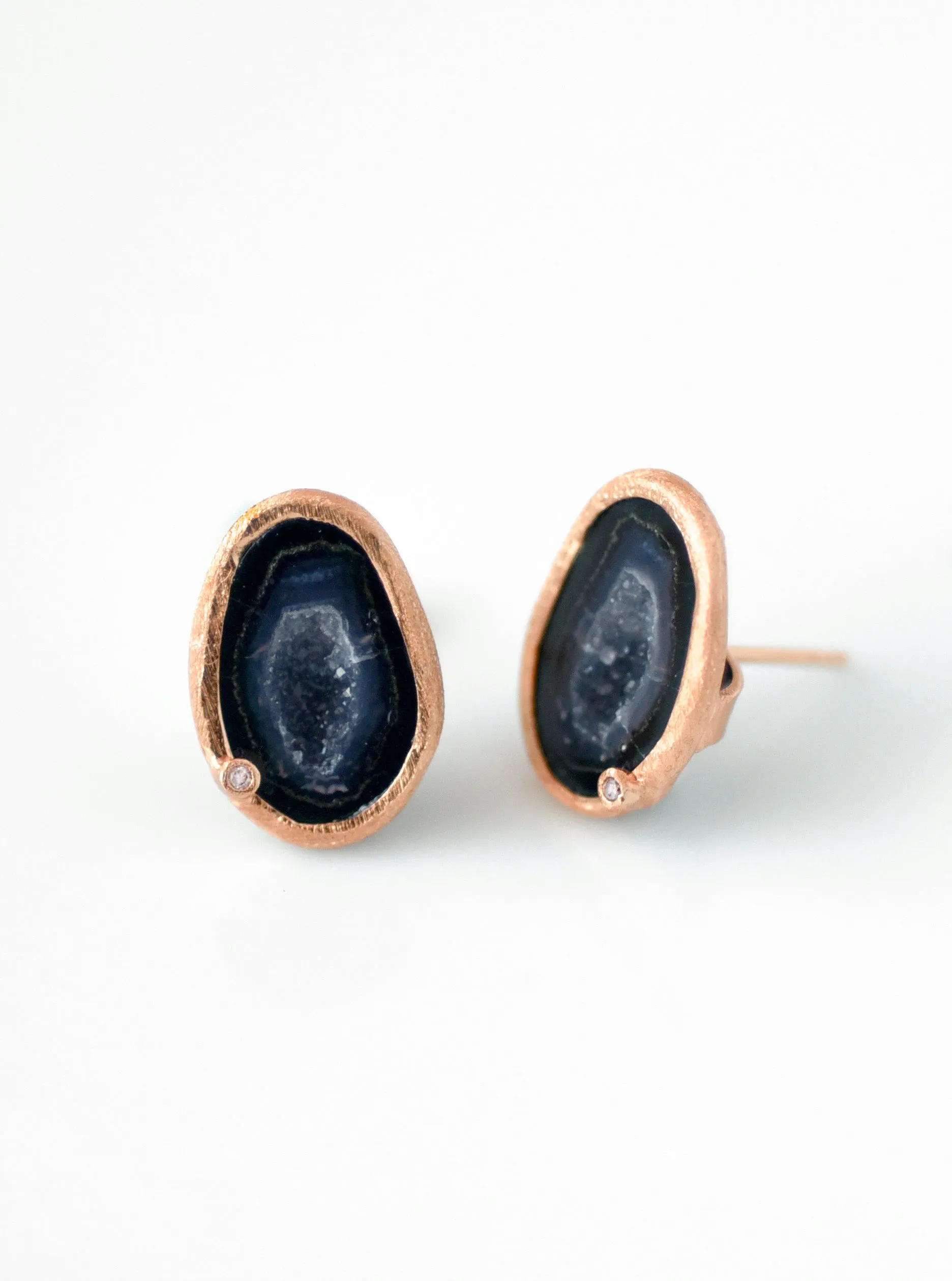 Diamond Geode Stud Earrings