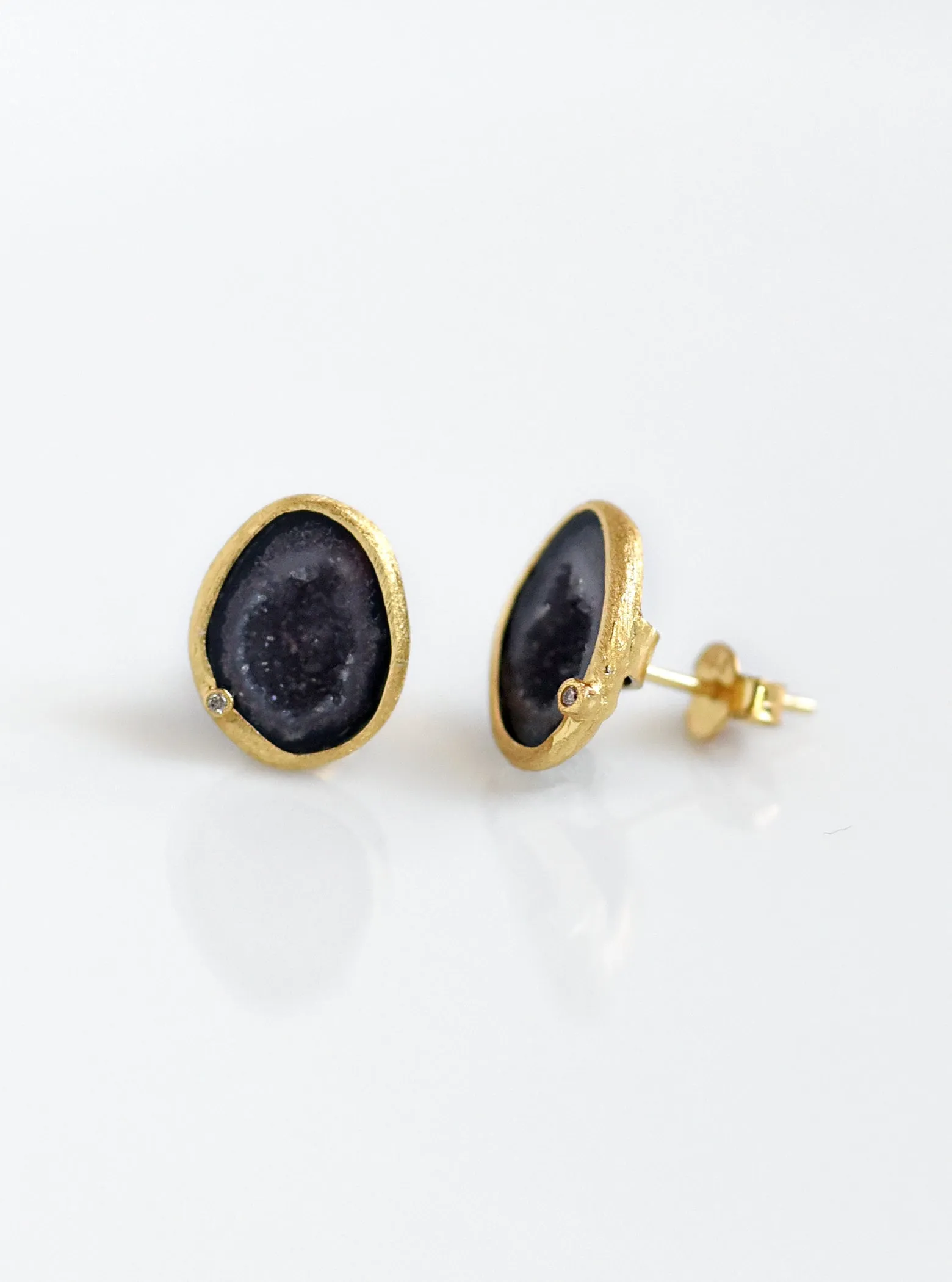 Diamond Geode Stud Earrings