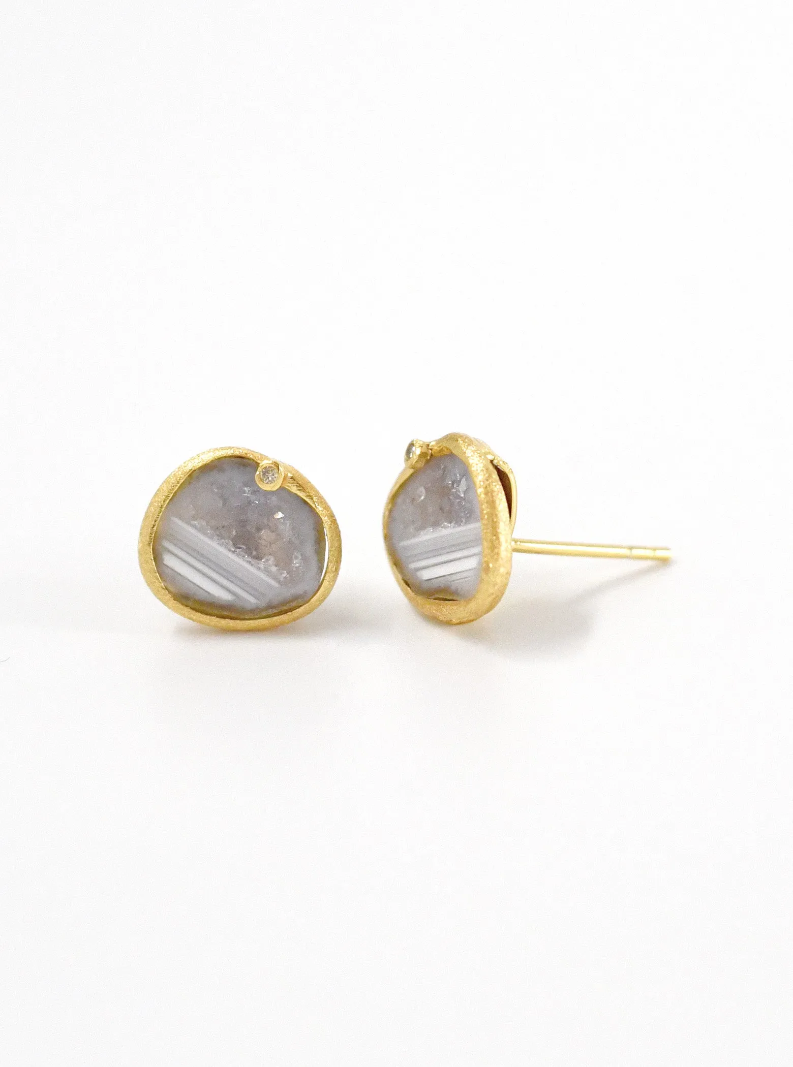 Diamond Geode Stud Earrings