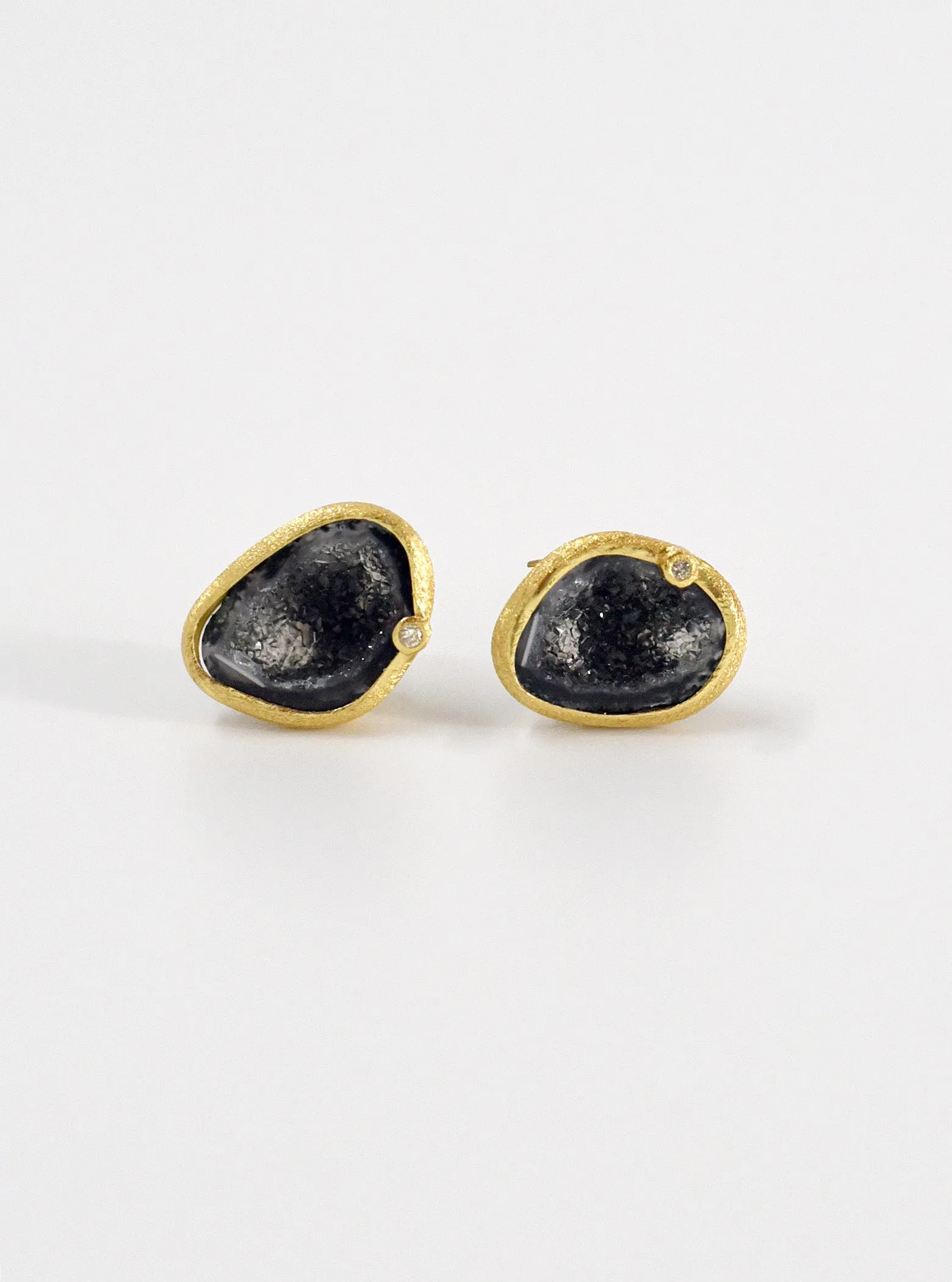 Diamond Geode Stud Earrings