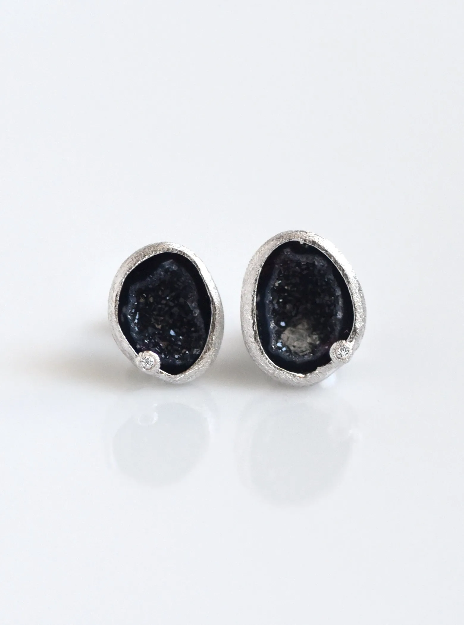 Diamond Geode Stud Earrings