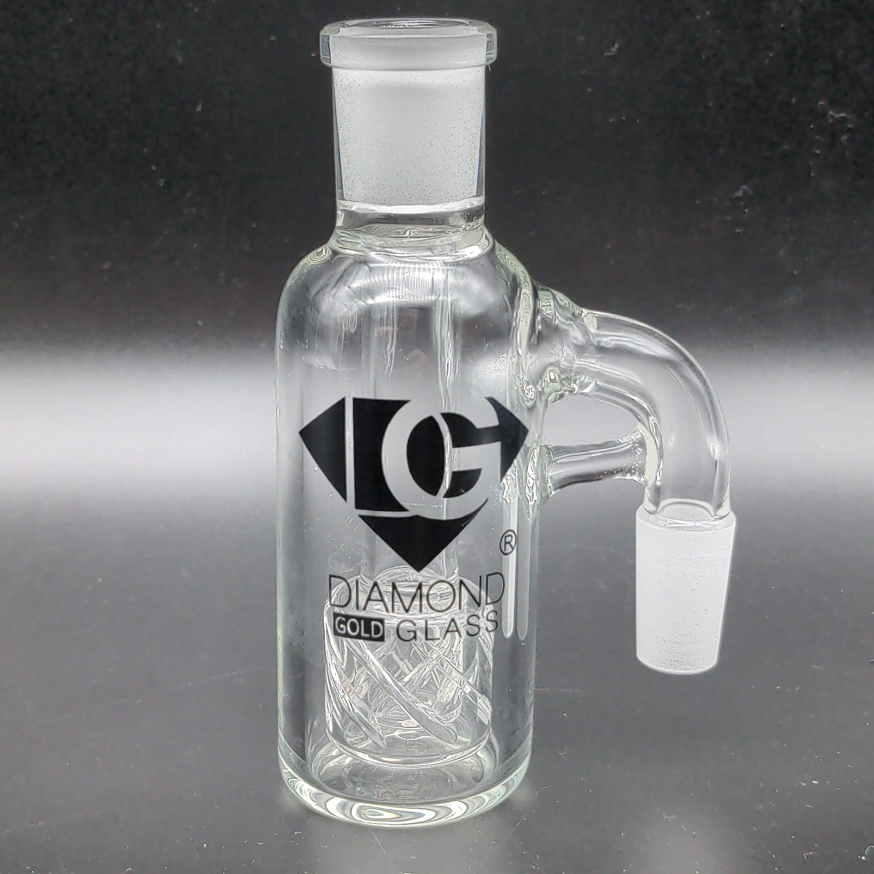 Diamond Glass Twisted Slits Ash Catcher | 14mm Male