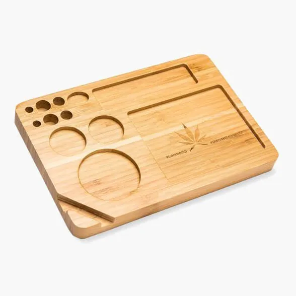 Discreet Smoker Bamboo Wooden Rolling Tray