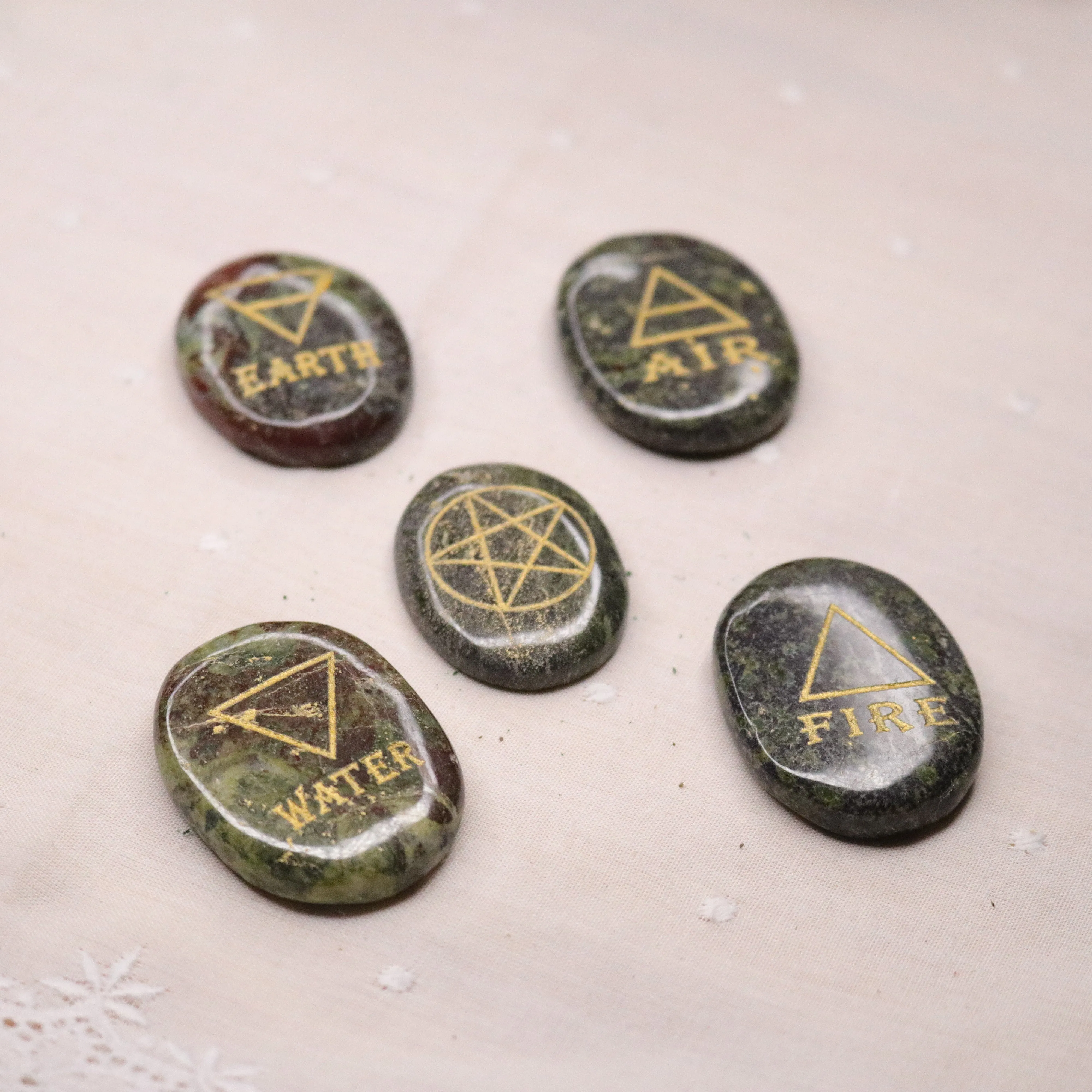 Dragon's Blood Element Stone Set ~ Earth, Air, Fire, Water, Ether