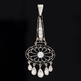 Edwardian Platinum & Diamond Filigree Pendant 0.40ctw