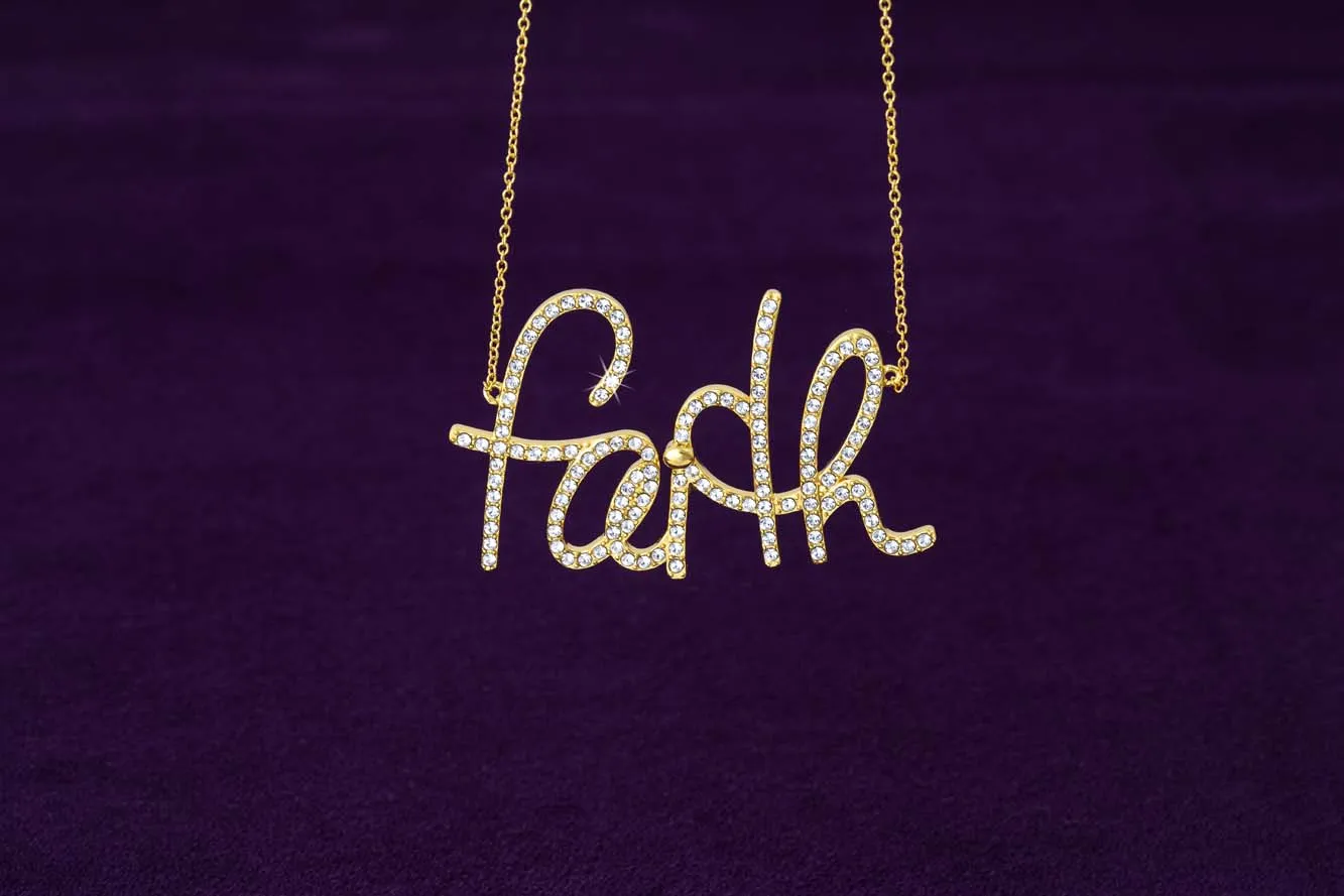 Faith Nameplate Necklace - Extra Large