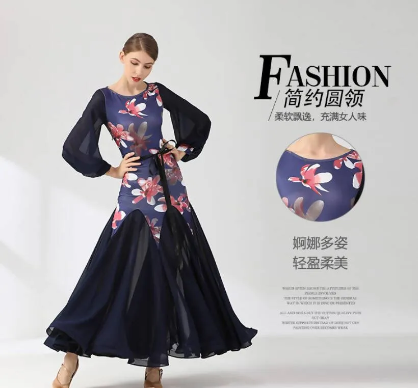 Festive Florals Ballroom Dancing Practice Wear | 9077