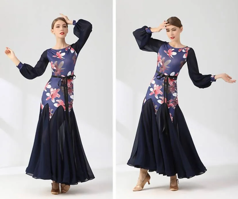 Festive Florals Ballroom Dancing Practice Wear | 9077