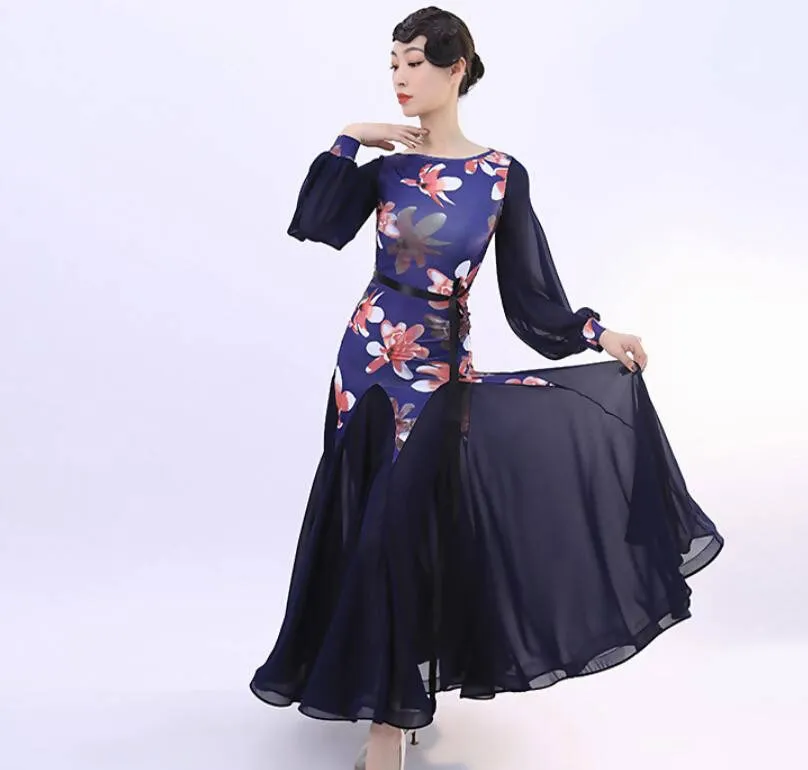 Festive Florals Ballroom Dancing Practice Wear | 9077