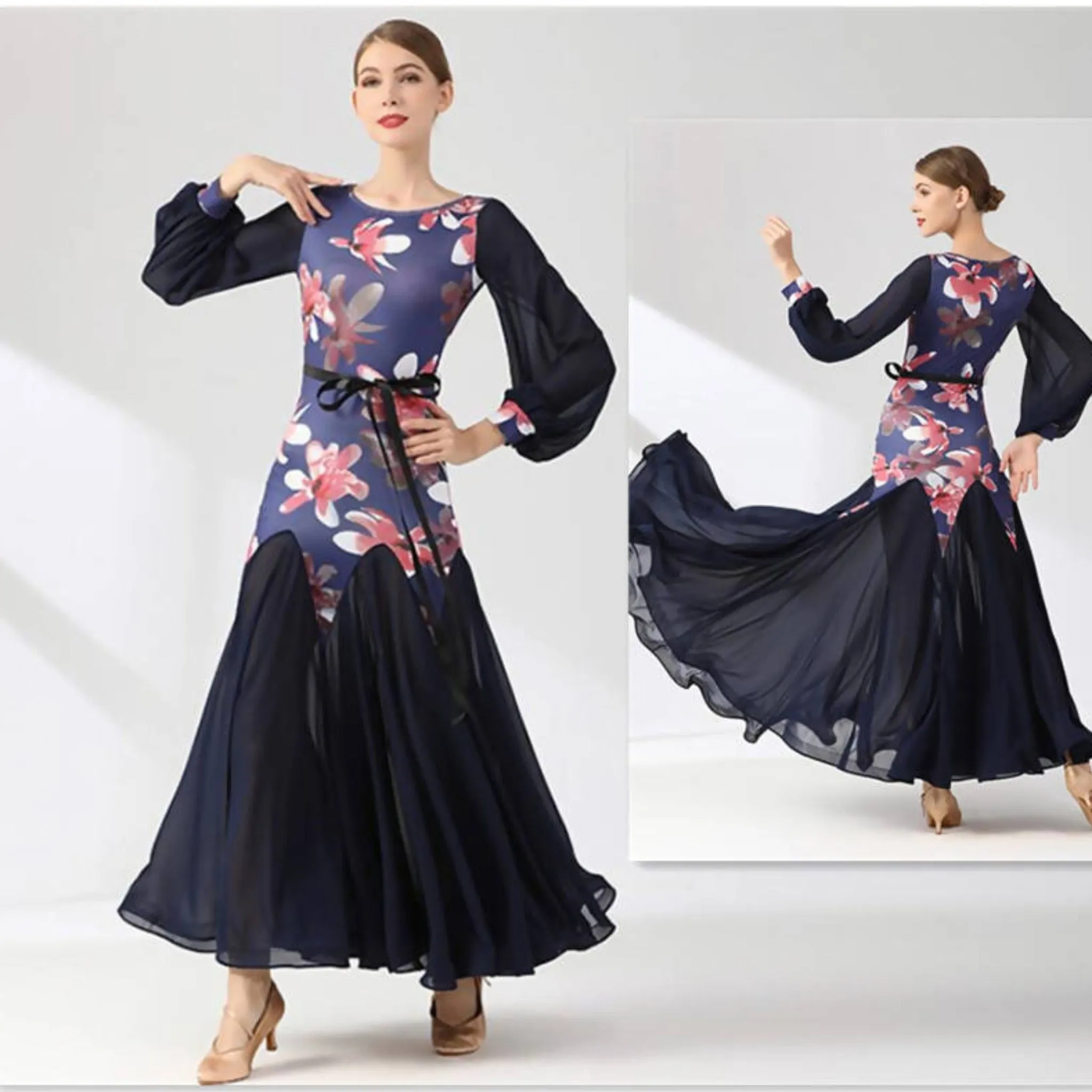 Festive Florals Ballroom Dancing Practice Wear | 9077