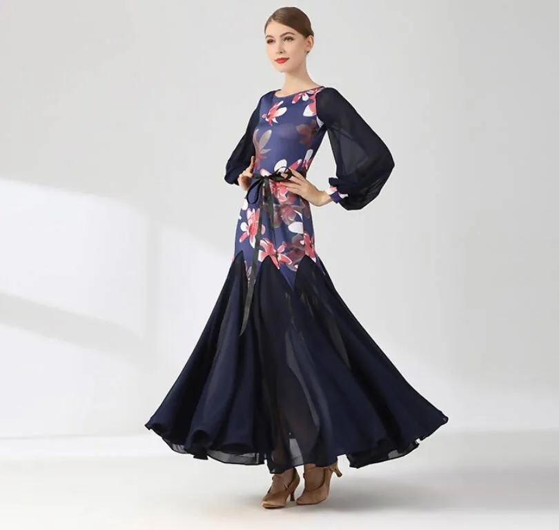 Festive Florals Ballroom Dancing Practice Wear | 9077