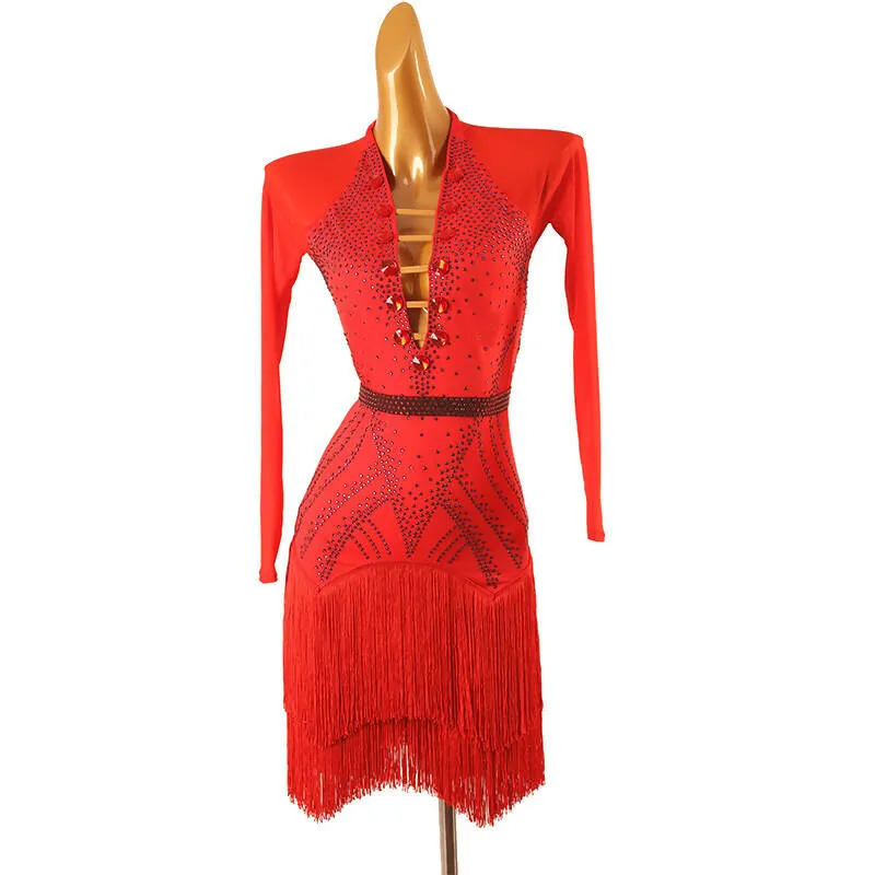 Flame-Kissed Dance Latin Dress | LQ412