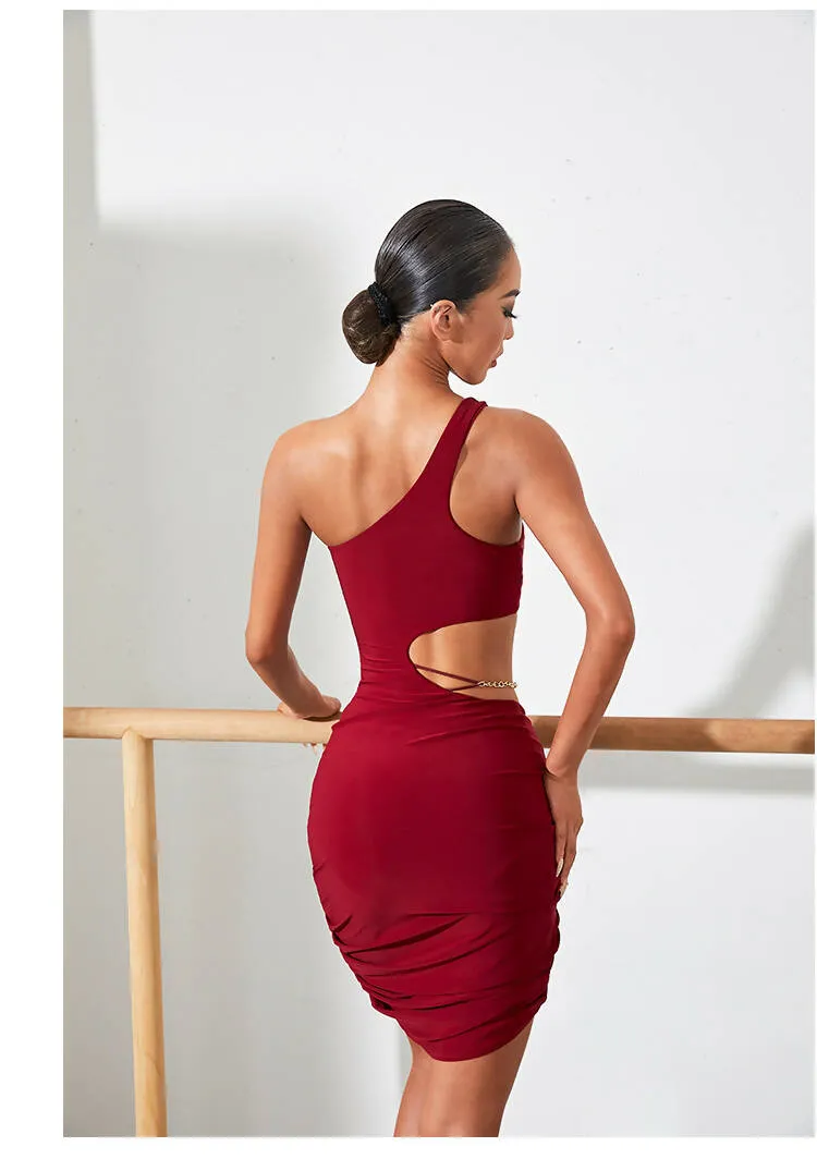 Flirty Fiesta Latin Dance Practice Wear | Wine Red/Black | 2239