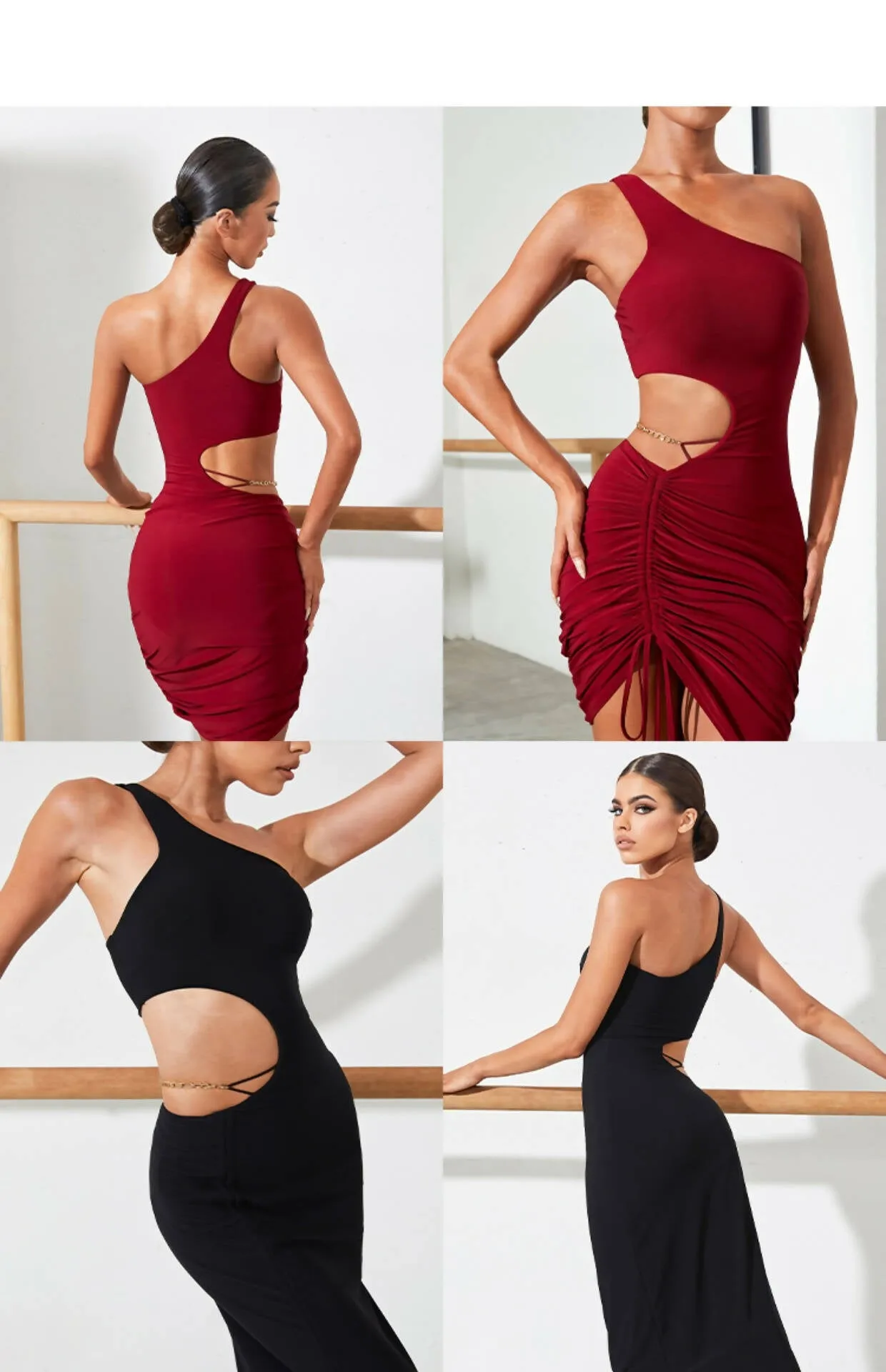 Flirty Fiesta Latin Dance Practice Wear | Wine Red/Black | 2239