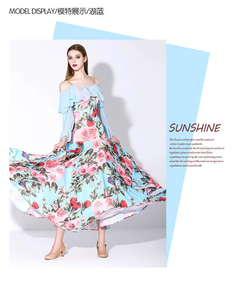 Flowing Petals Dress | Blue/Dark Red/Purple/Yellow | 883