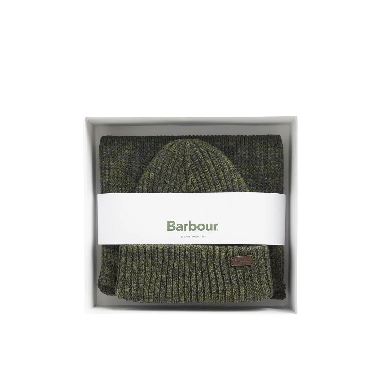 Gift Set Uomo Barbour Cappello Sciarpa Crimdon Verde