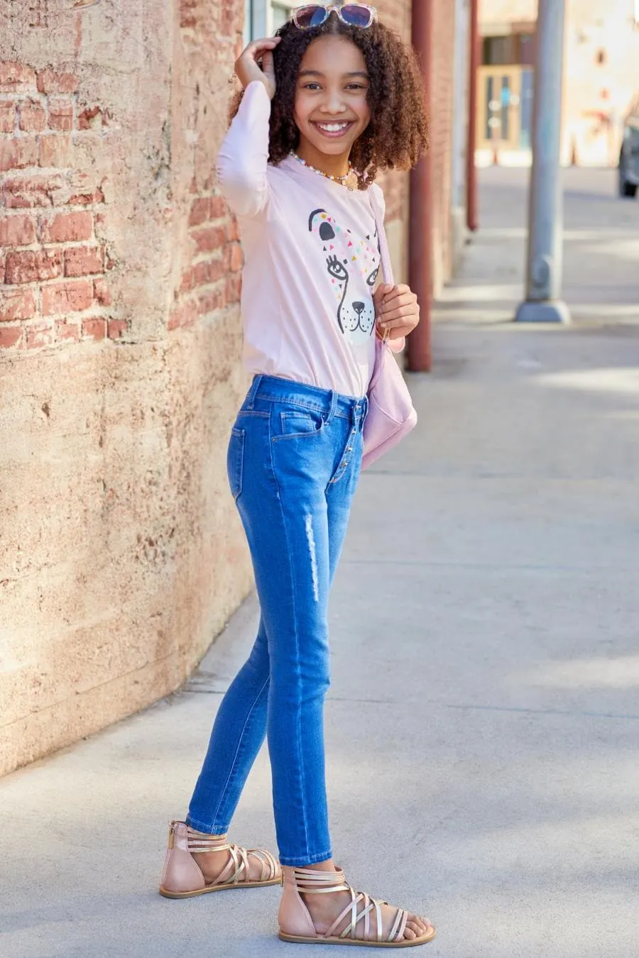 Girls Essential Button Fly  Skinny Jeans