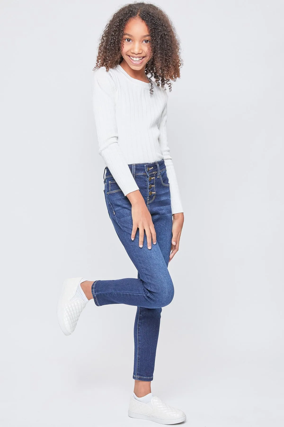 Girls Essential Button Fly  Skinny Jeans