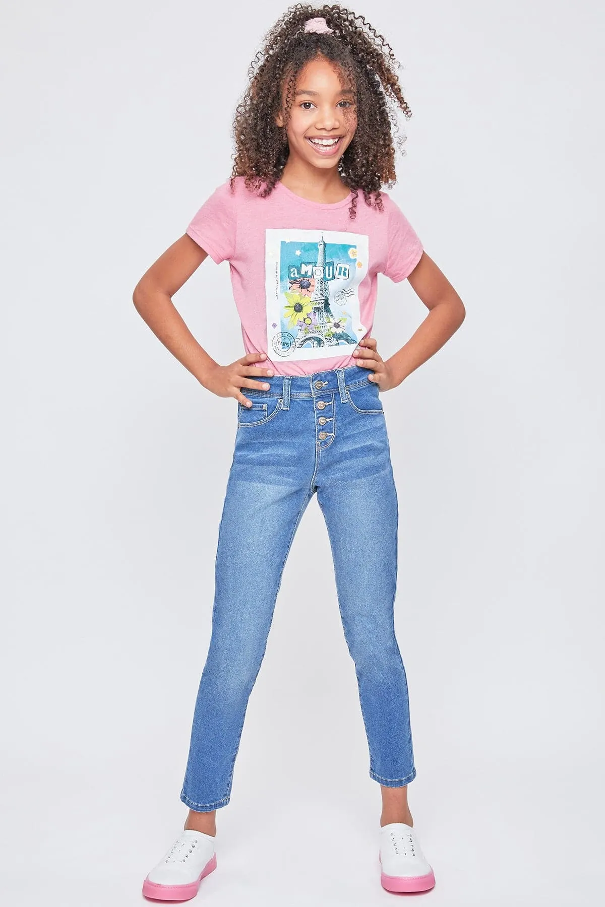 Girls Essential Button Fly  Skinny Jeans