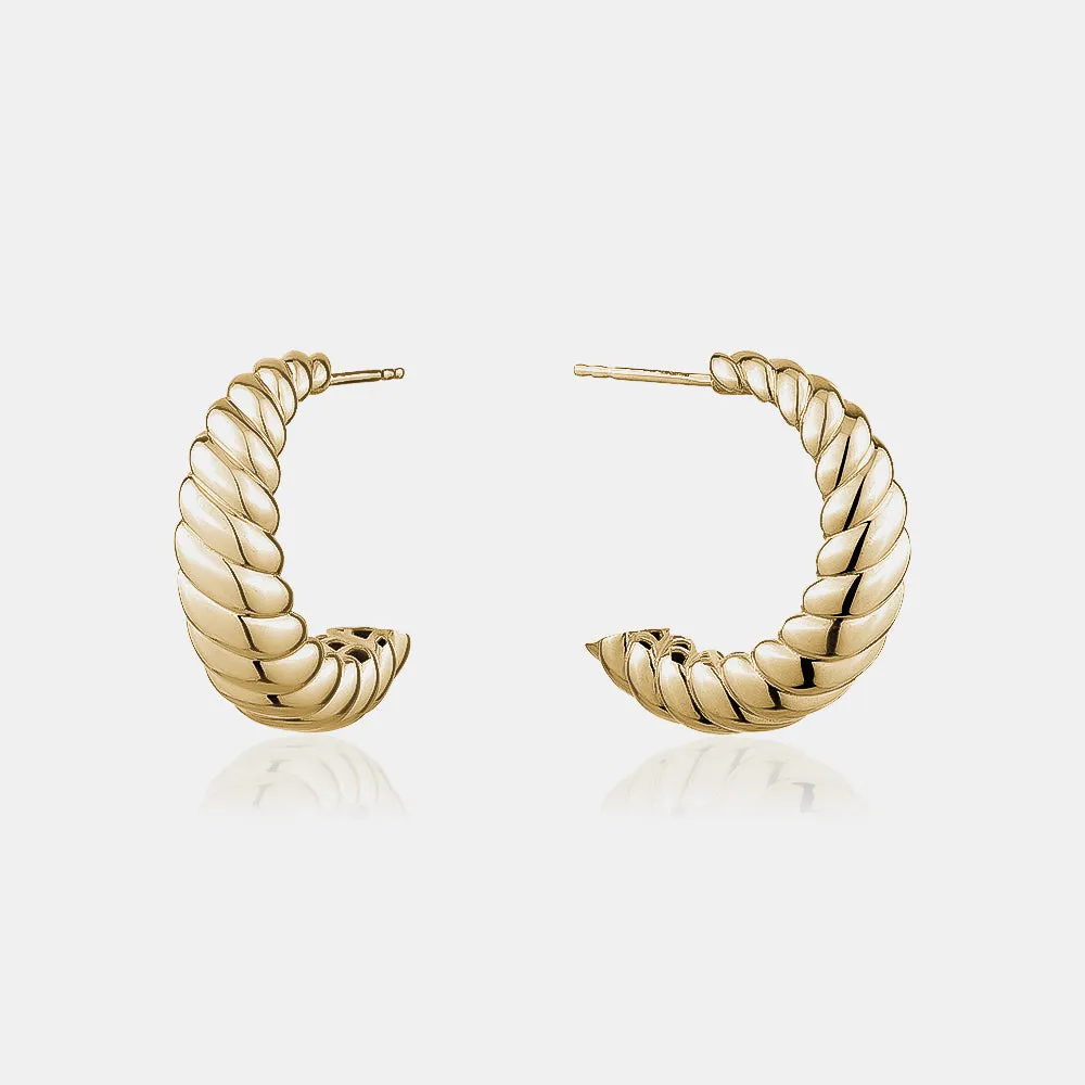 Gold Crescent Hoops