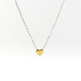 Gold Vermeil Small Heart Puff Necklace