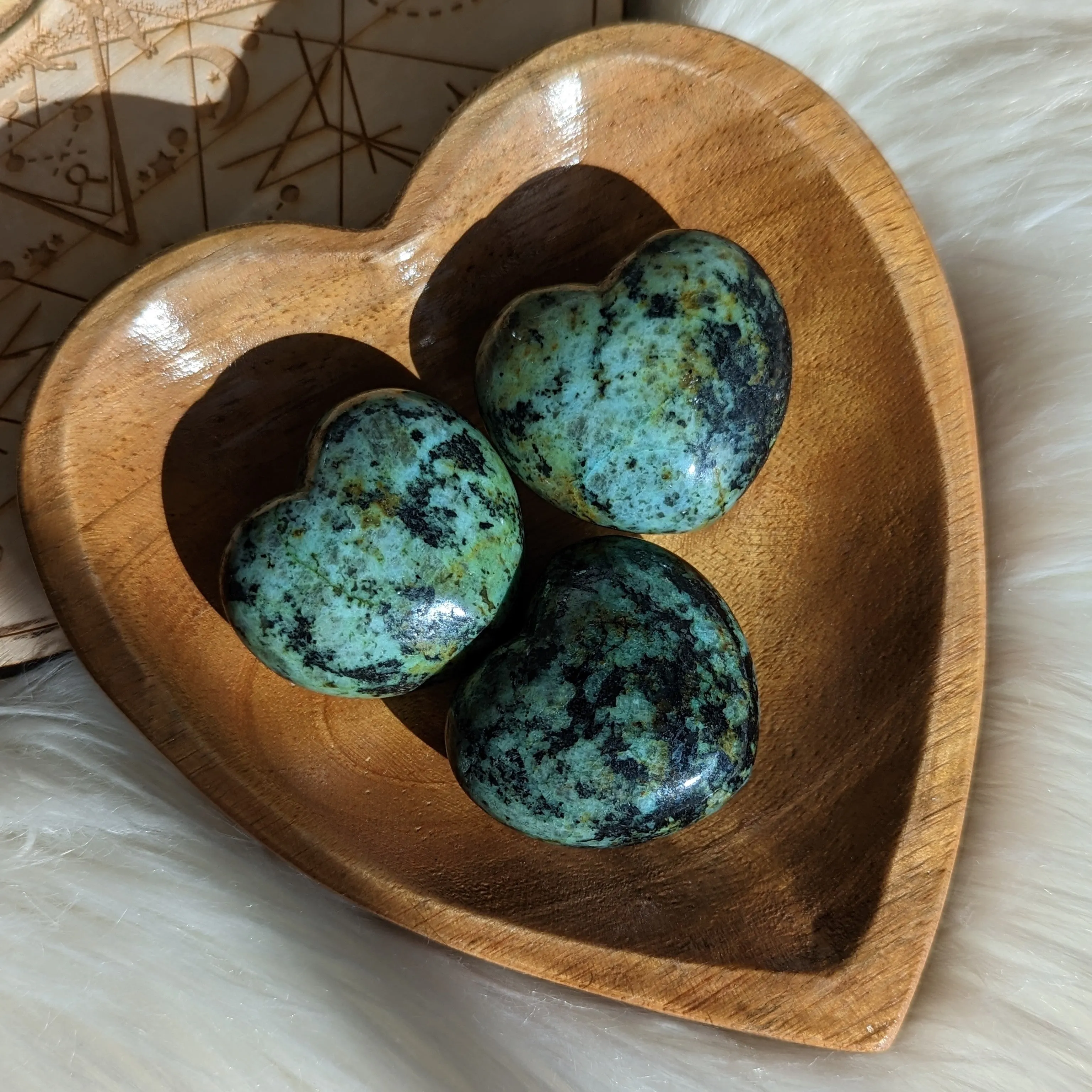 Gorgeous African Turquoise ~ Small & Mighty Puffy Heart Carving