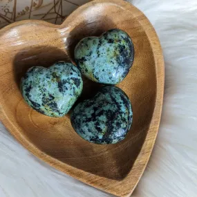 Gorgeous African Turquoise ~ Small & Mighty Puffy Heart Carving