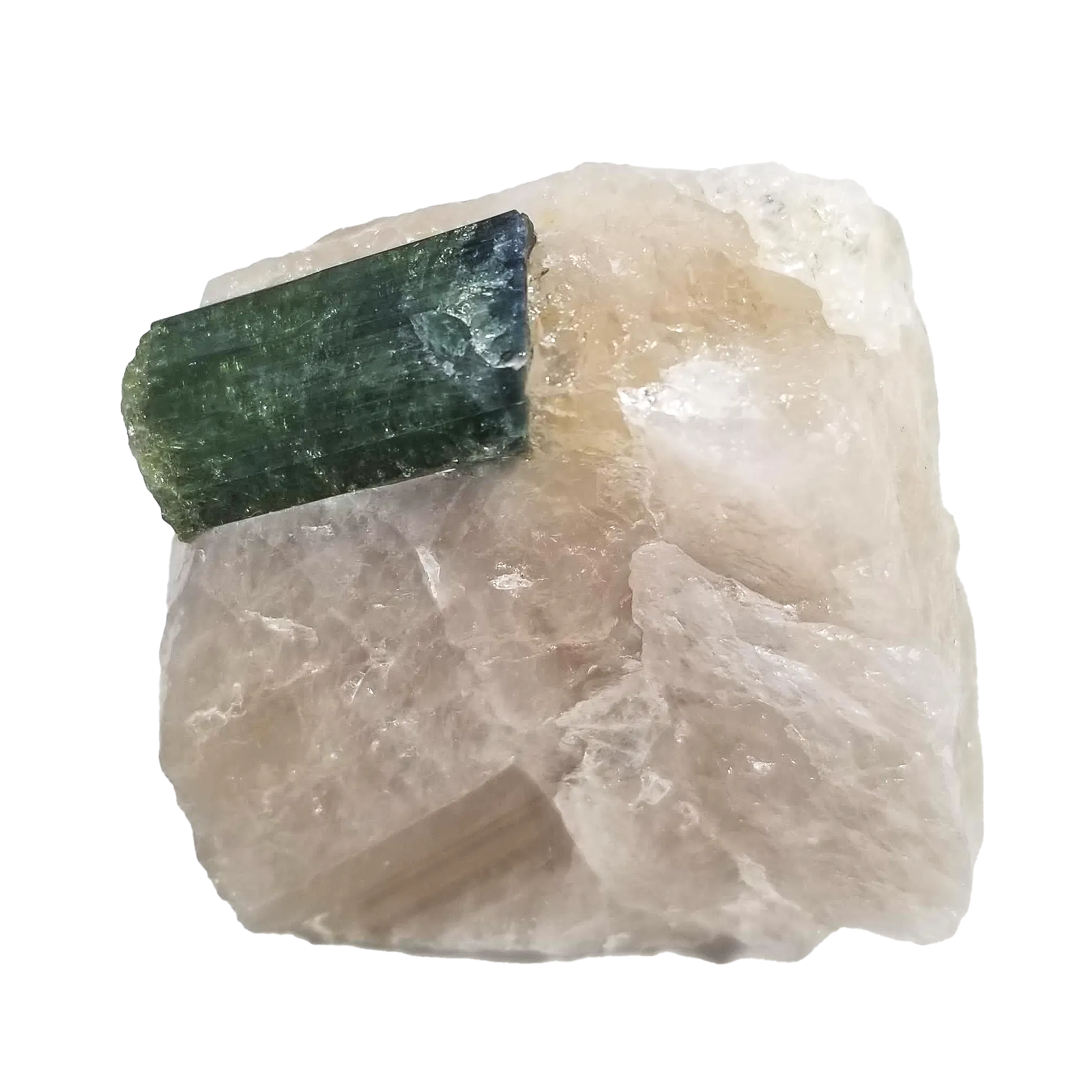 Green Tourmaline in Quartz