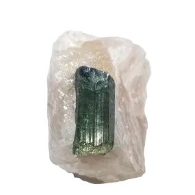 Green Tourmaline in Quartz