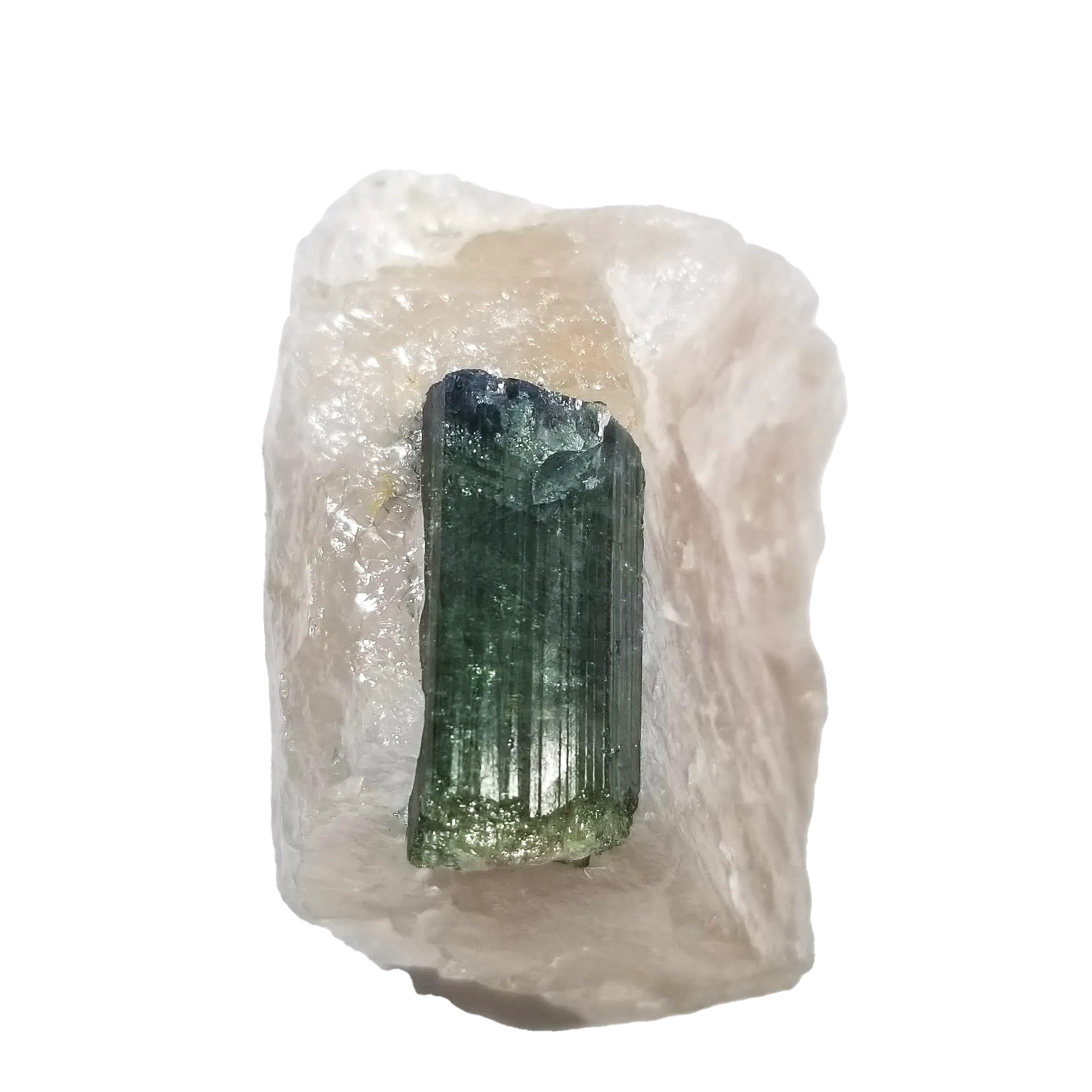 Green Tourmaline in Quartz