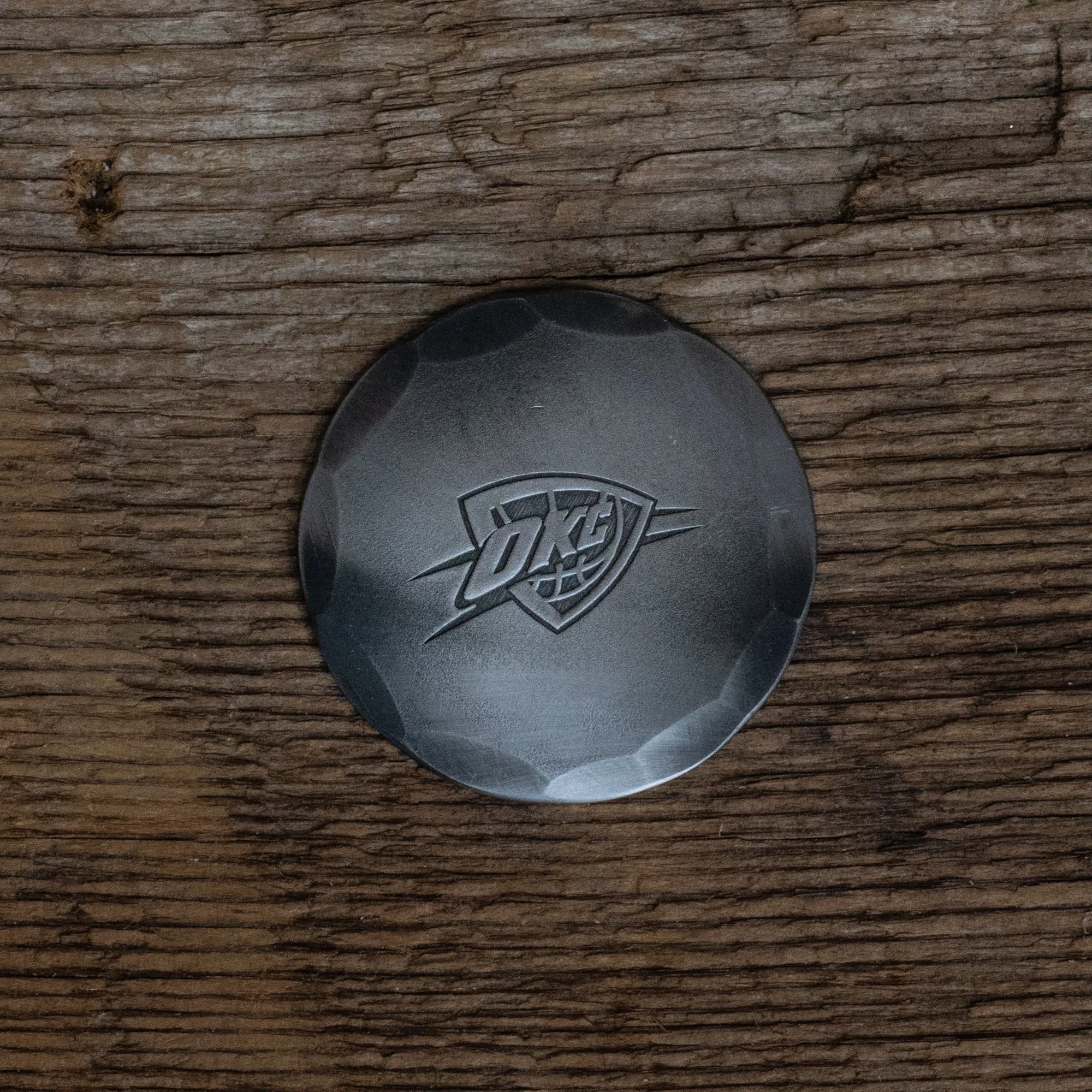 Hand Forged Oklahoma City Thunder Ball Mark - Steel