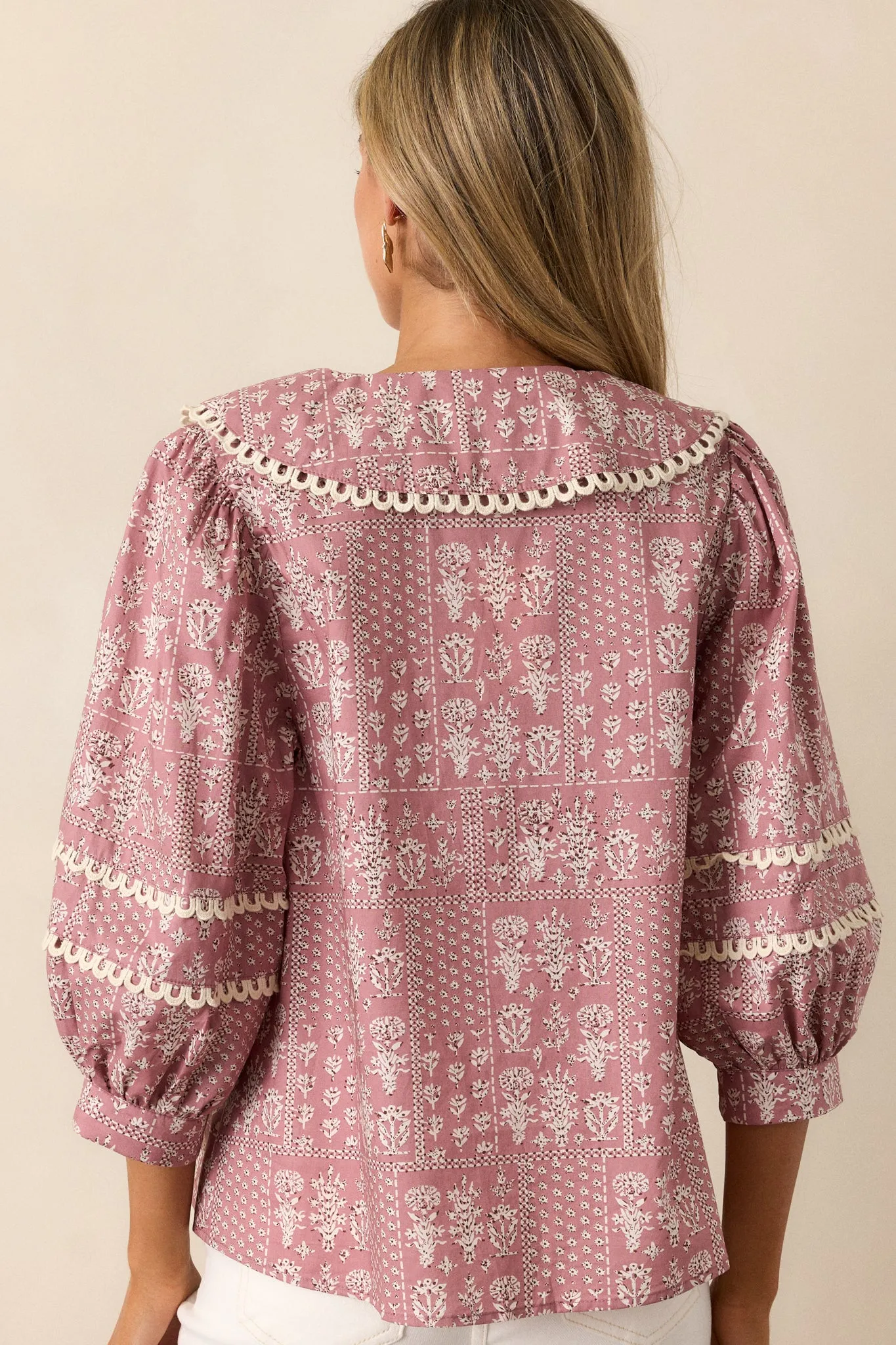 Harmonious Petals 100% Cotton Dusty Pink Blouse