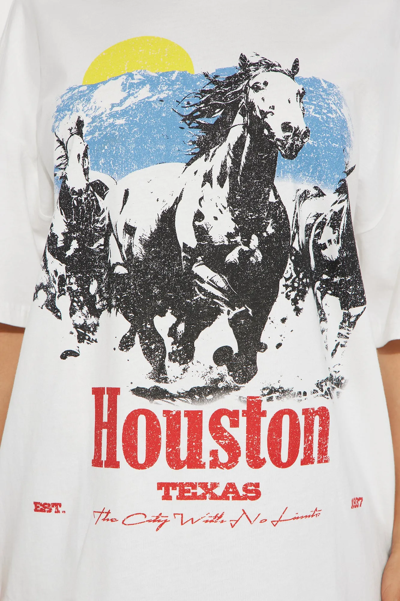 Houston  Texas Oversized Tee - White