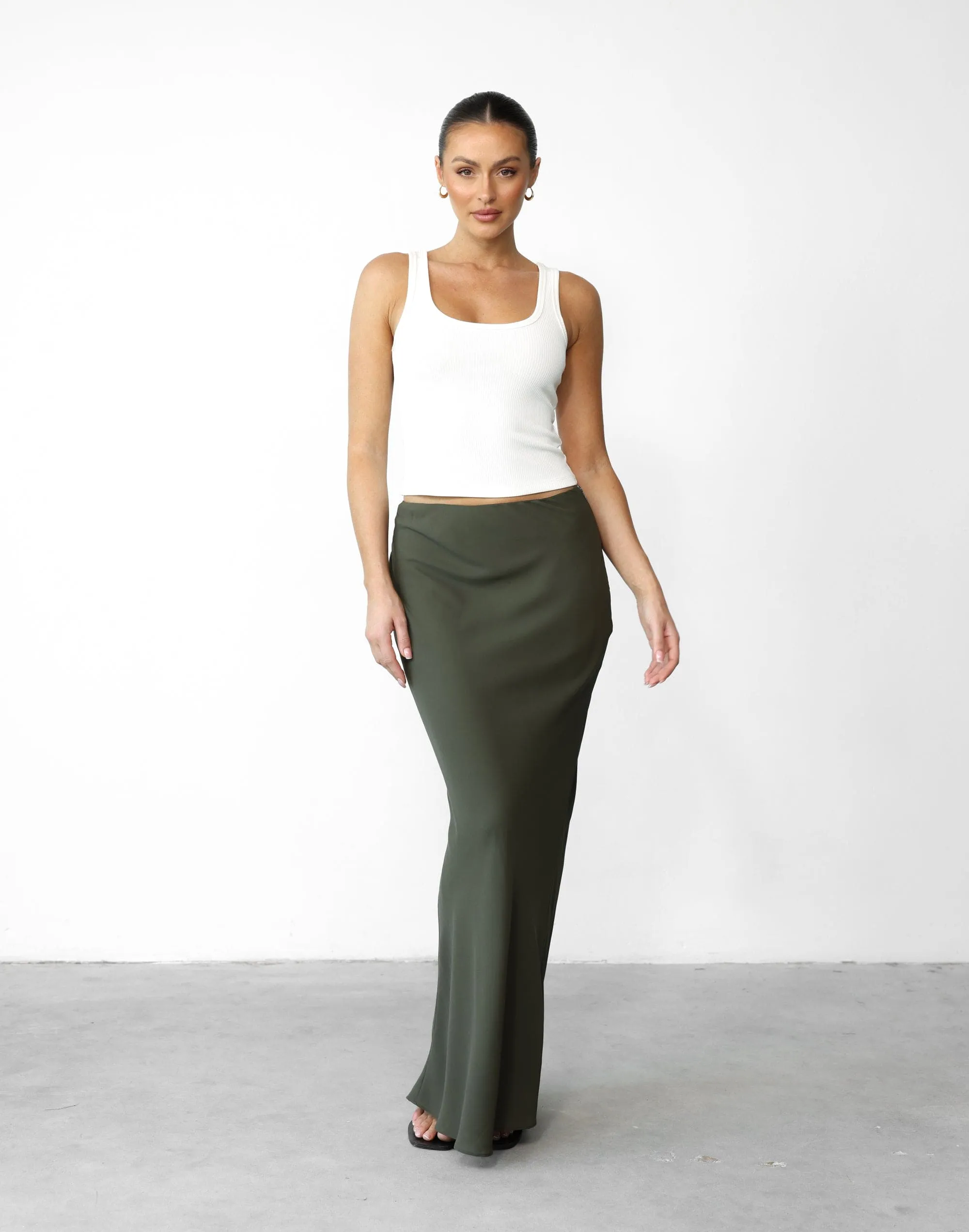 Isla Maxi Skirt (Burnt Olive)