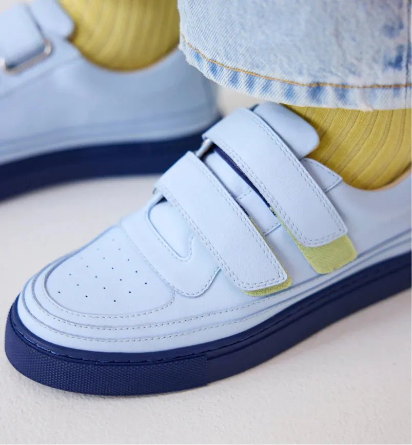 Journey 3.0 Leather Velcro Trainer | Ice Blue