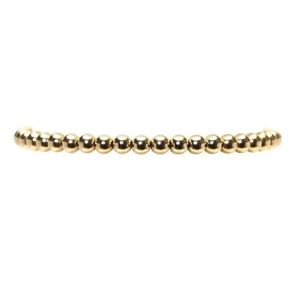 Karen Lazar - 4 mm Yellow Gold Filled Bead Flex Bracelet