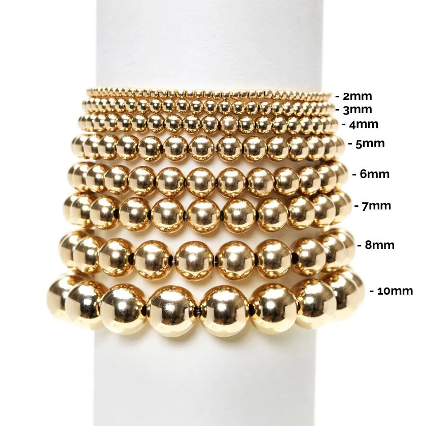 Karen Lazar - 4 mm Yellow Gold Filled Bead Flex Bracelet