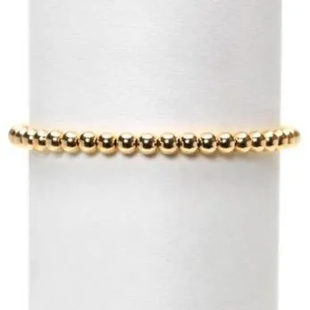 Karen Lazar - 4 mm Yellow Gold Filled Bead Flex Bracelet