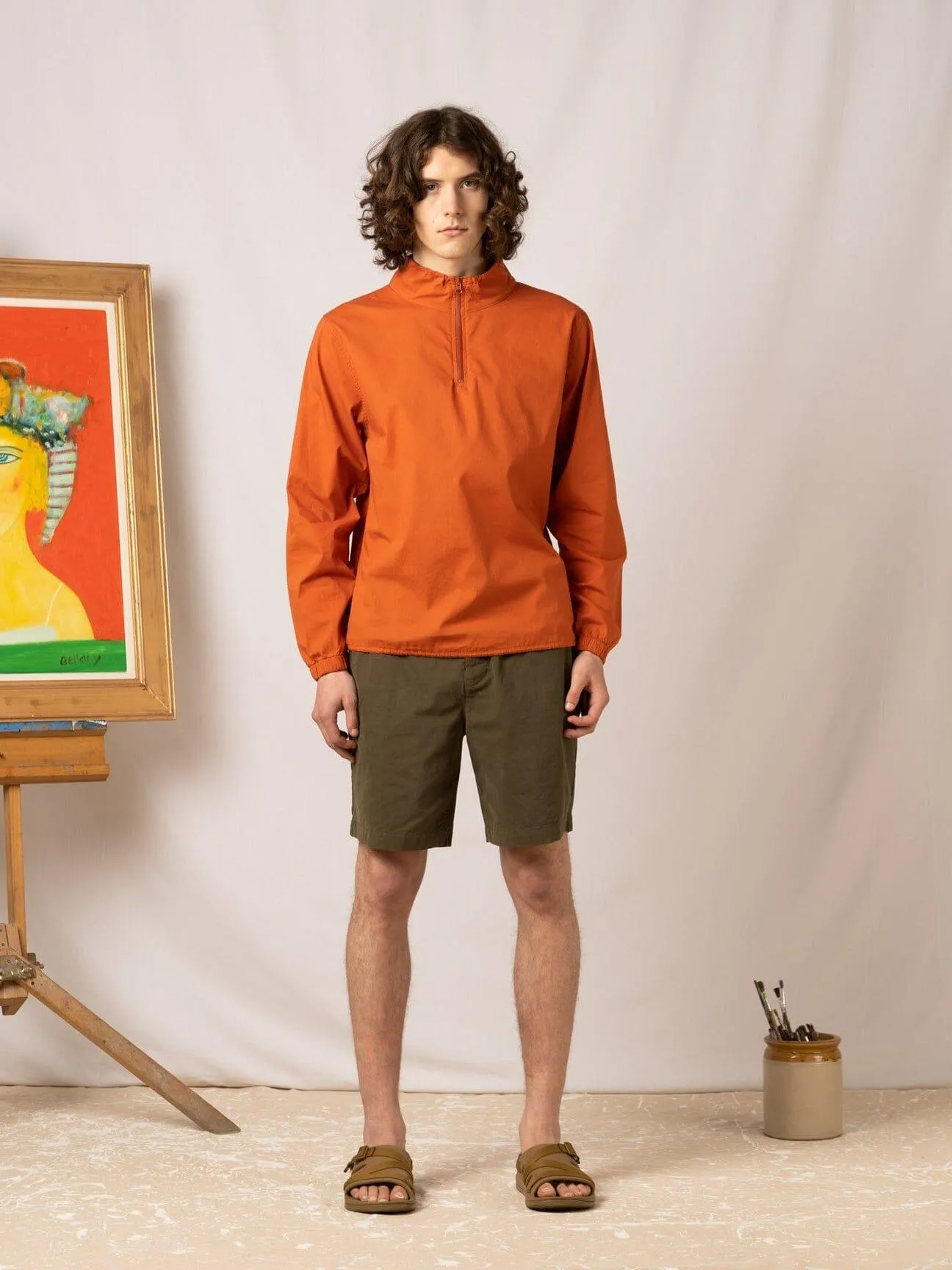 Kestin - Crieff Windbreaker in Burnt Orange Cotton