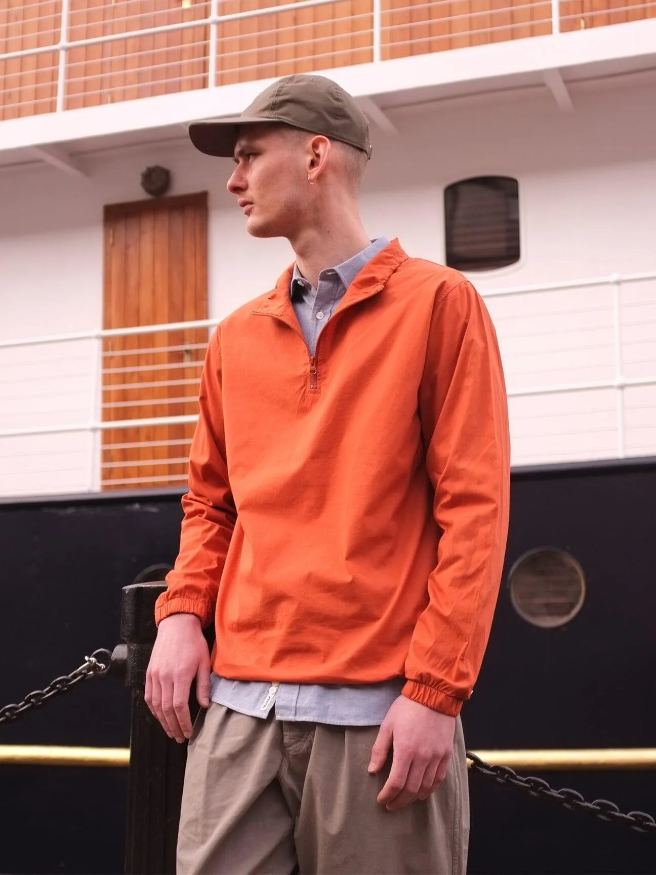 Kestin - Crieff Windbreaker in Burnt Orange Cotton