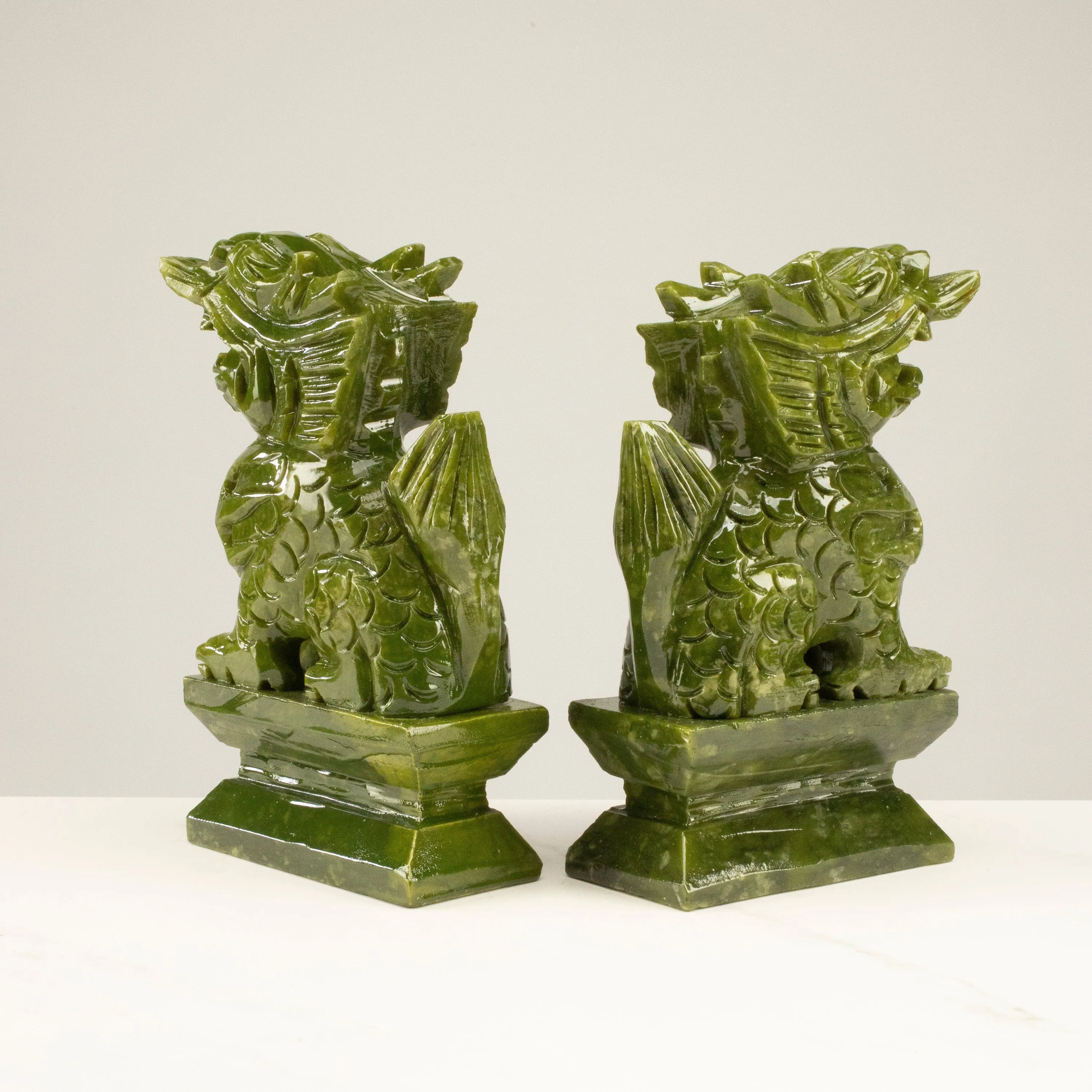 Kylin Jade Carving Pair - Symbol of Power & Good Fortune