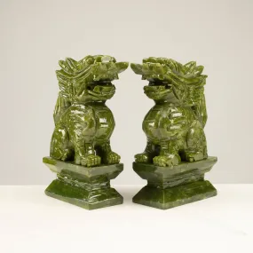 Kylin Jade Carving Pair - Symbol of Power & Good Fortune