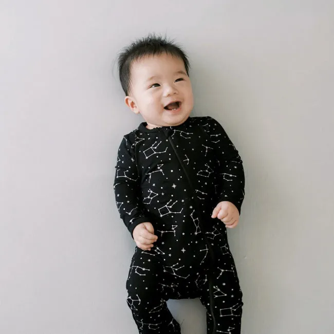 Kyte Baby Printed Zippered Footie in Midnight Constellation