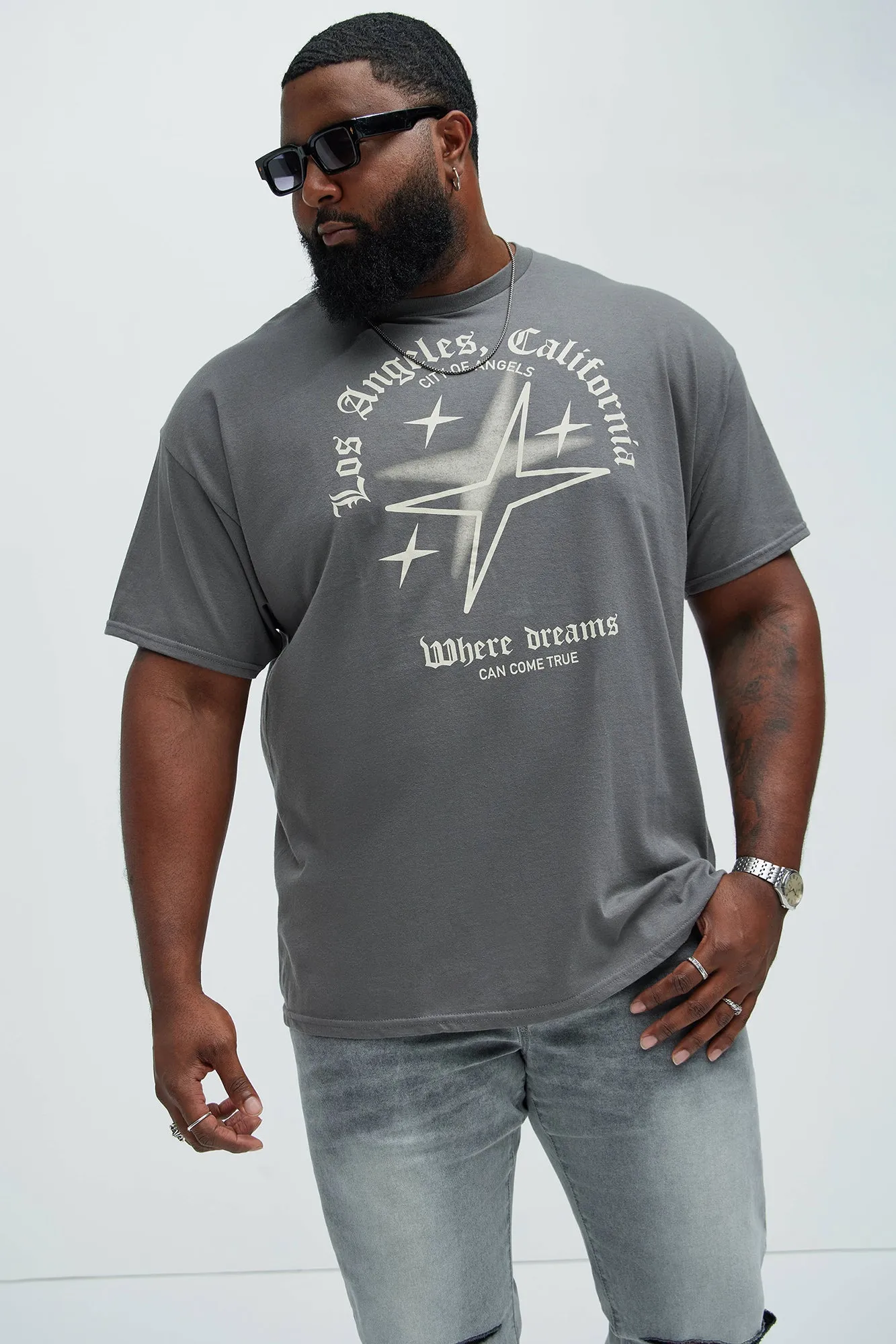 LA Where Dreams Come True Short Sleeve Tee - Charcoal