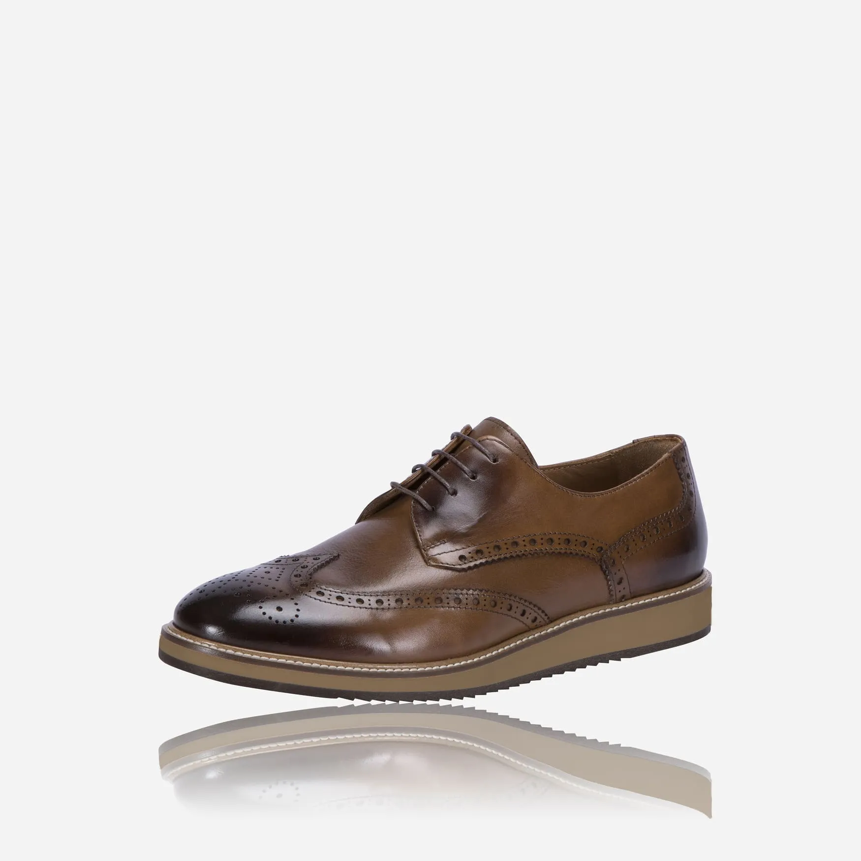 Lace up Comfort Brogue, Tan