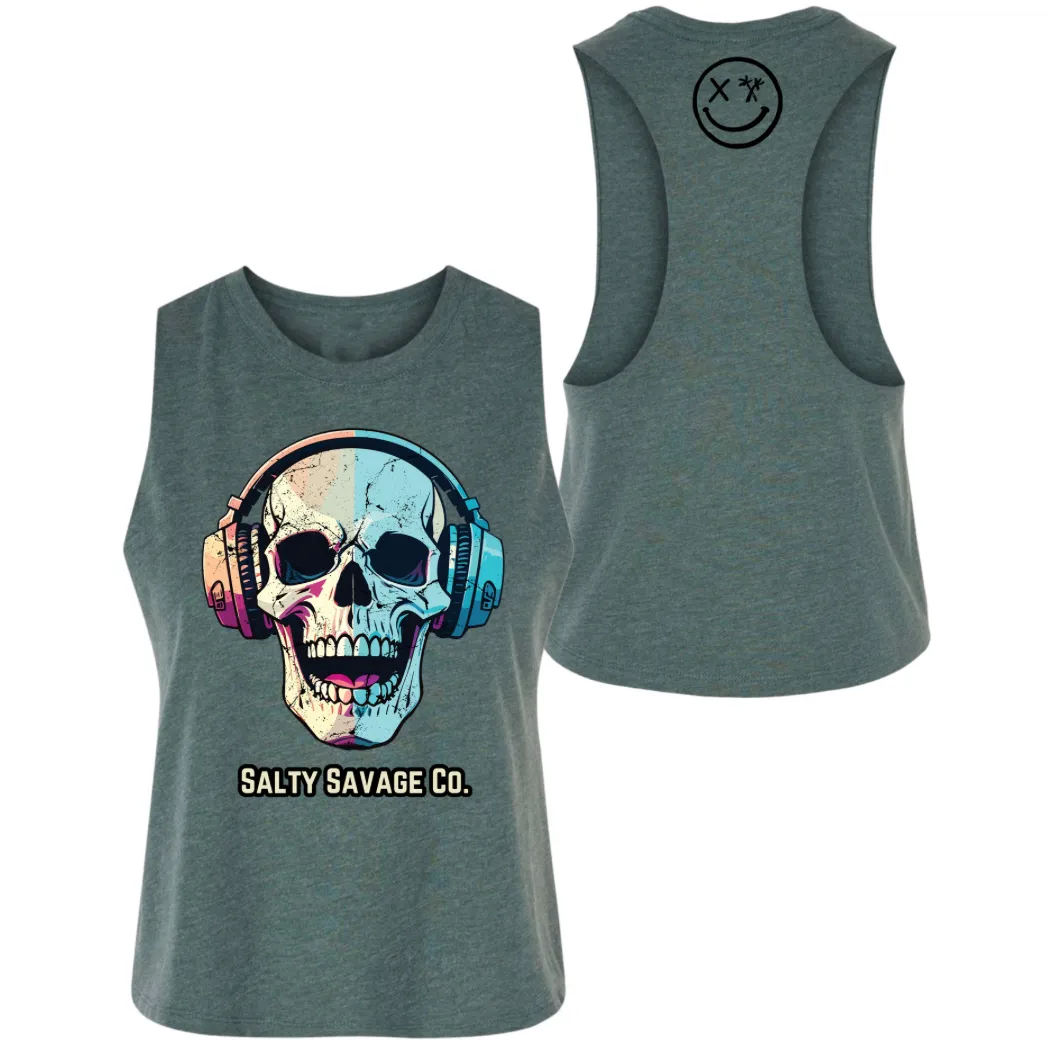 Ladies "Dead Beats" Flowy Crop Tank