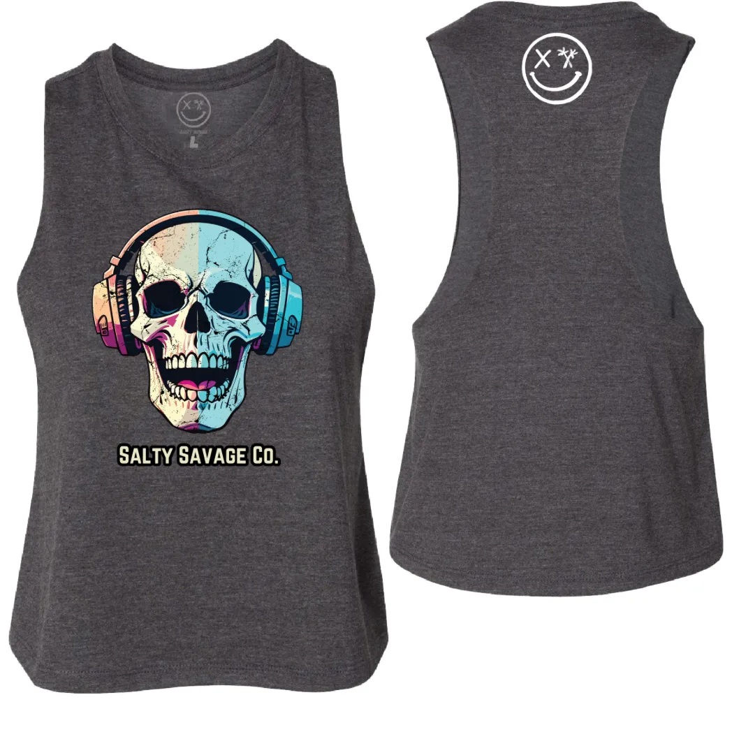 Ladies "Dead Beats" Flowy Crop Tank