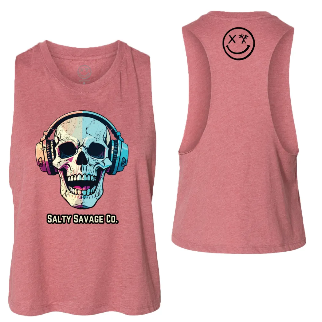 Ladies "Dead Beats" Flowy Crop Tank