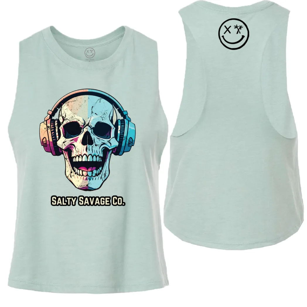 Ladies "Dead Beats" Flowy Crop Tank